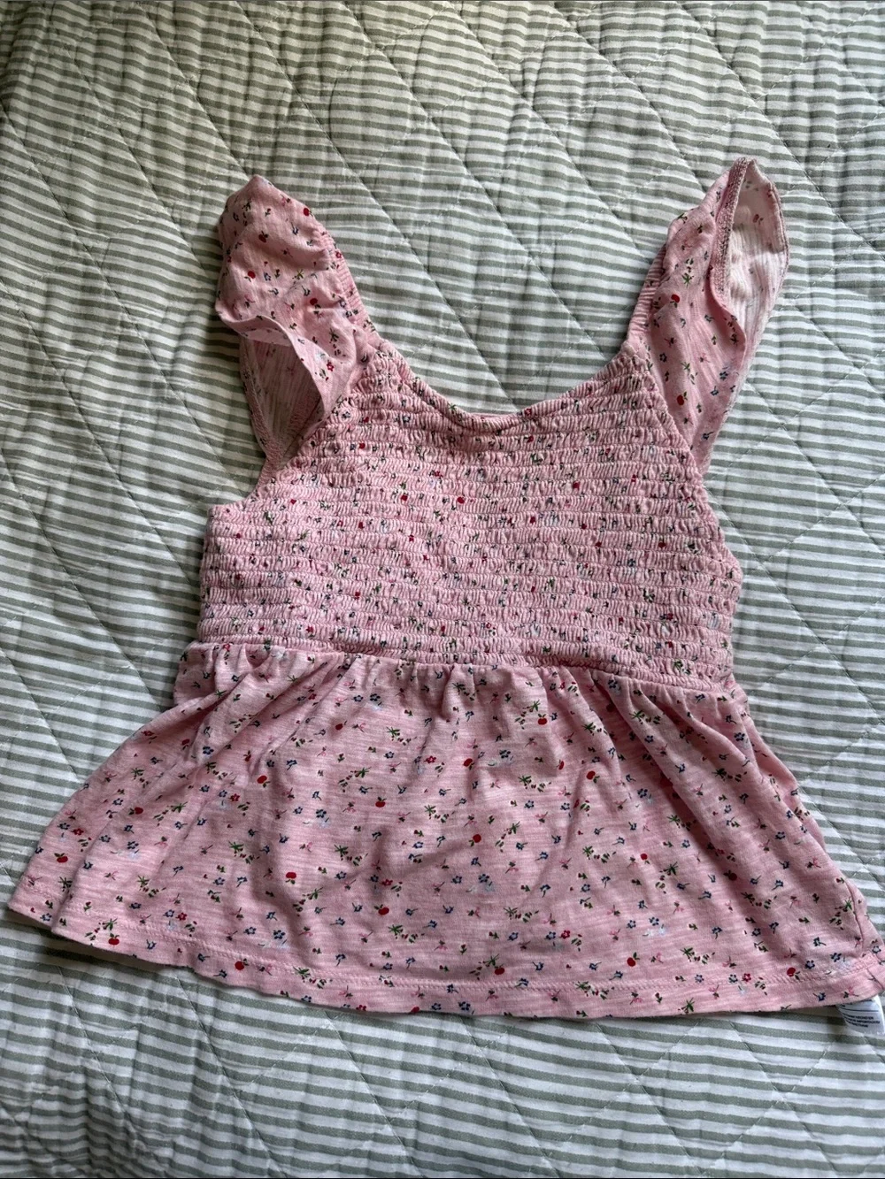 Gap girls Pink Floral Smocked Tank Top for Kids